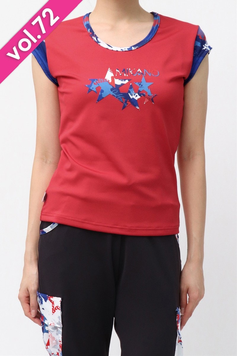 ⭐️新品タグ付き⭐️ミカノ⭐️ミカランセ⭐️ニコちゃん⭐️パンツ⭐️紺色⭐️ プリント柄 スター系｜フィットネスウェア・スポーツウェアレディース