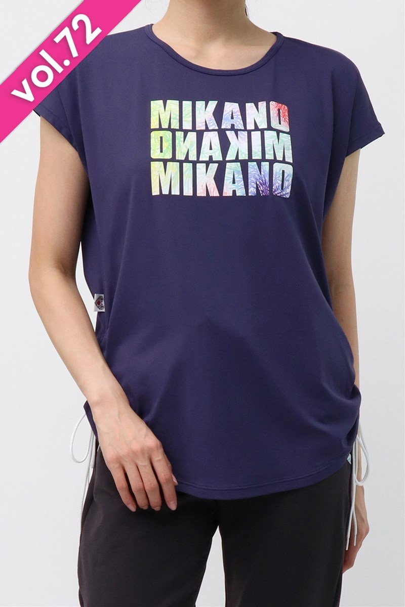 フィットネスウェア | サイドギャザーエアリーTシャツ＊ネイビー