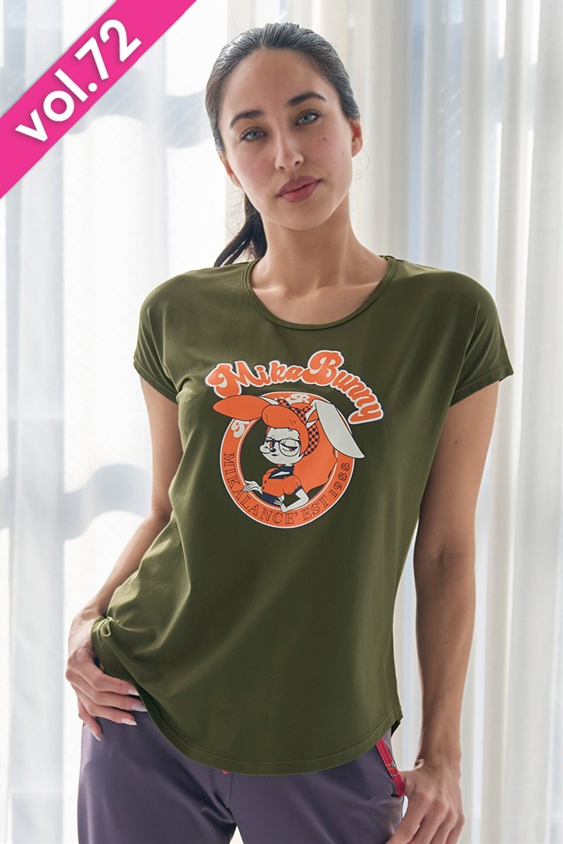 フィットネスウェア | バックデザインエアリーTシャツ＊アーミー