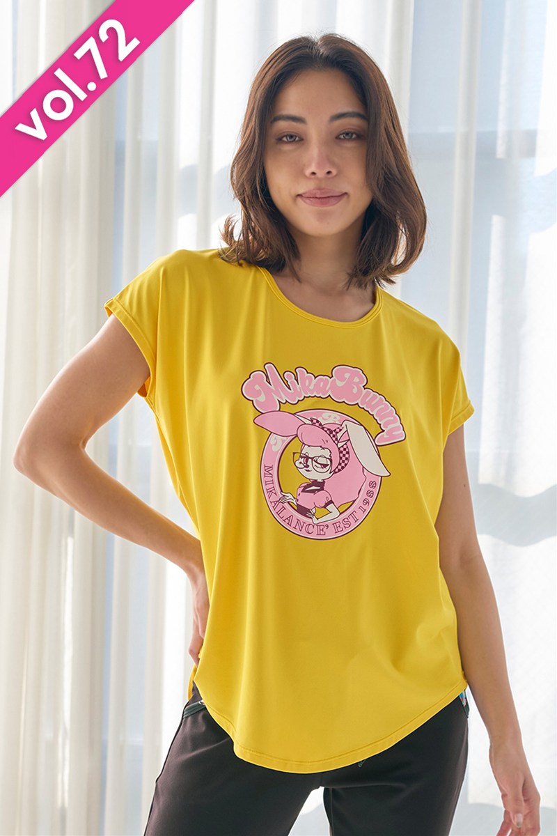 バックデザインエアリーTシャツ＊イエロー 【フリー】 [Vol.72 72718-611-1106] 定価￥9,680（税込）
