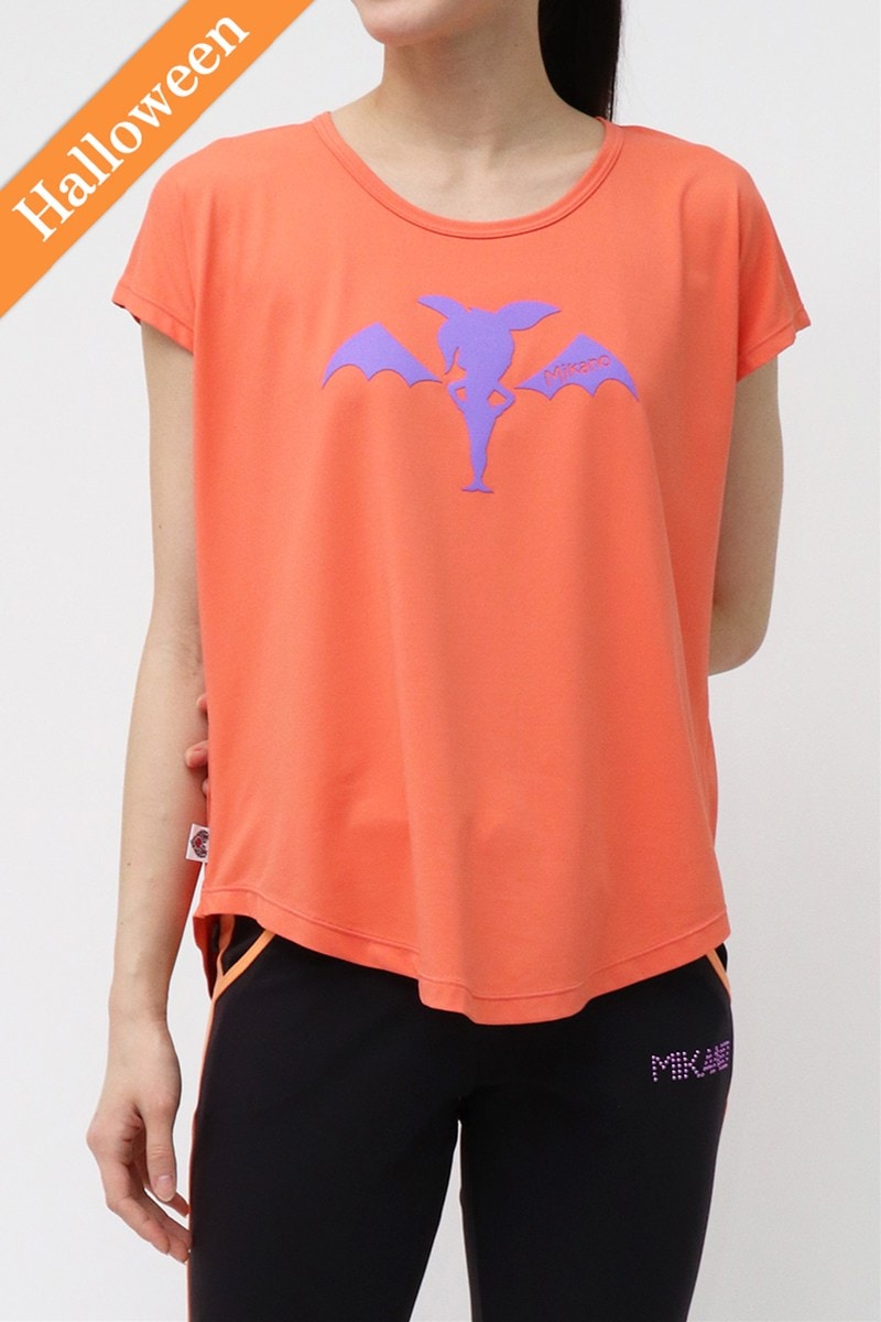 新品同　ヨガウェア　急遽ストレッチ　オレンジページュ　サイズ1 M フィットネスウェア | エアリーTシャツ(スタッズ付)＊オレンジ
