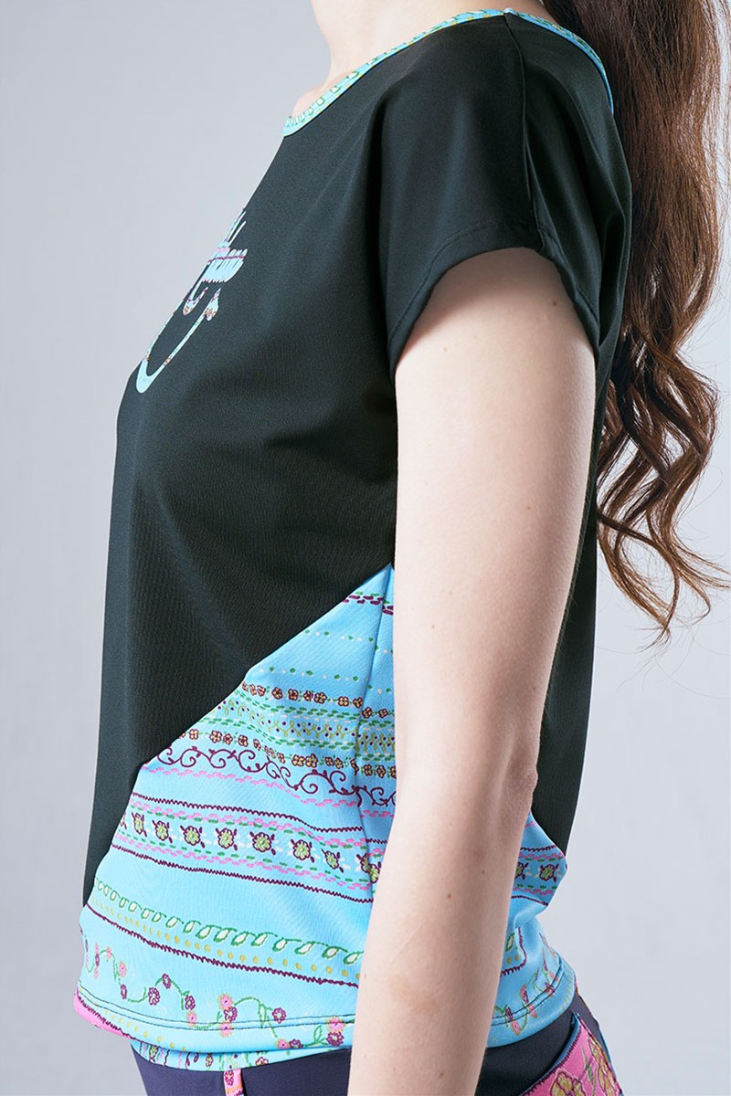 裾切替エアリーTシャツ＊ブラック 【フリー】 [Vol.71 71708-237-9346]  定価￥9,350（税込） SALE