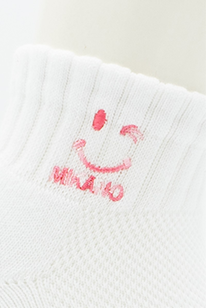 ショートソックス＊ホワイト/ピンクマルチ 【23-25】 [Vol.71 00645-233-9388] 定価\1,870（税込）継続商品