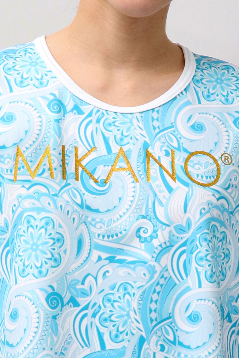 【ほぼ新品】ミカランセ MIKANO バックフラワーレース エアリーTシャツ フィットネスウェア | エアリーTシャツ＊スパイラルブルー 【フリー