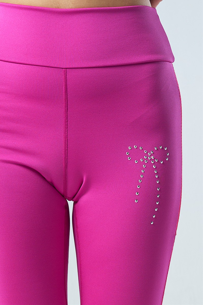 サイドテープ切替ロングレギンス(スタッズ付)＊カシス 【フリー】 [Vol.71 71123-237-7953] 定価\11,000（税込）