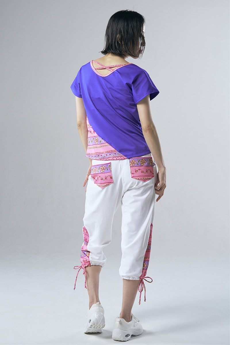 裾切替カーゴカプリパンツ＊ホワイト 【フリー】 [Vol.71 71166-237-8240] 定価\10,780（税込）