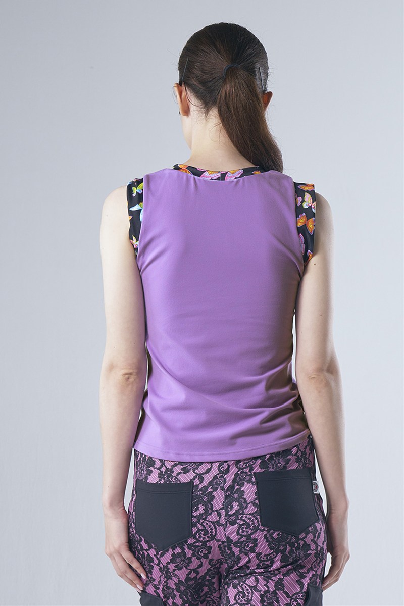 袖口ツイストデザインセミフィットタンクトップ＊フェアリーパープル 【フリー】 [Vol.71 71501-237-9063] 定価\9,350（税込）