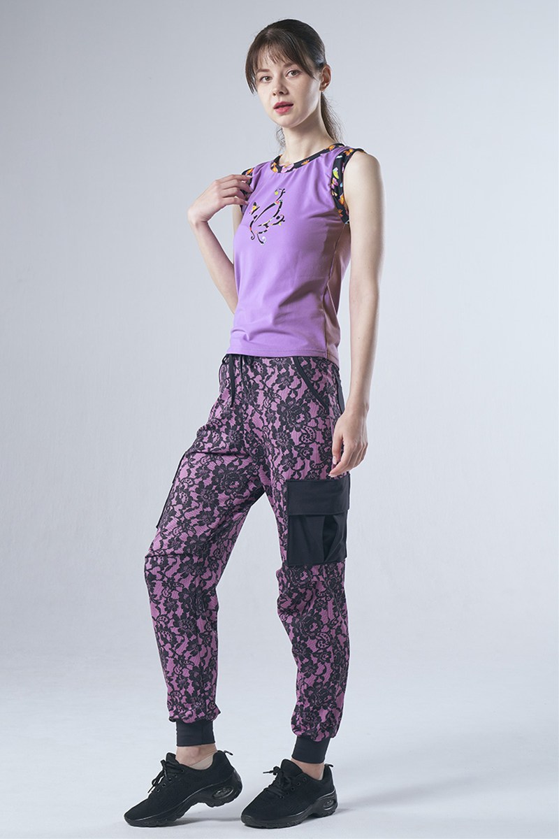 フィットネスウェア | カーゴロングパンツ＊レースピンク 【フリー