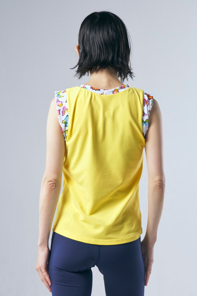 袖口ツイストデザインセミフィットタンクトップ＊レモン 【フリー】 [Vol.71 71501-237-9070] 定価\9,350（税込）