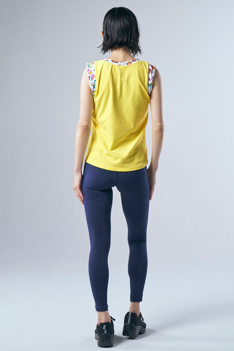 フィットネスウェア | 袖口ツイストデザインセミフィットタンク