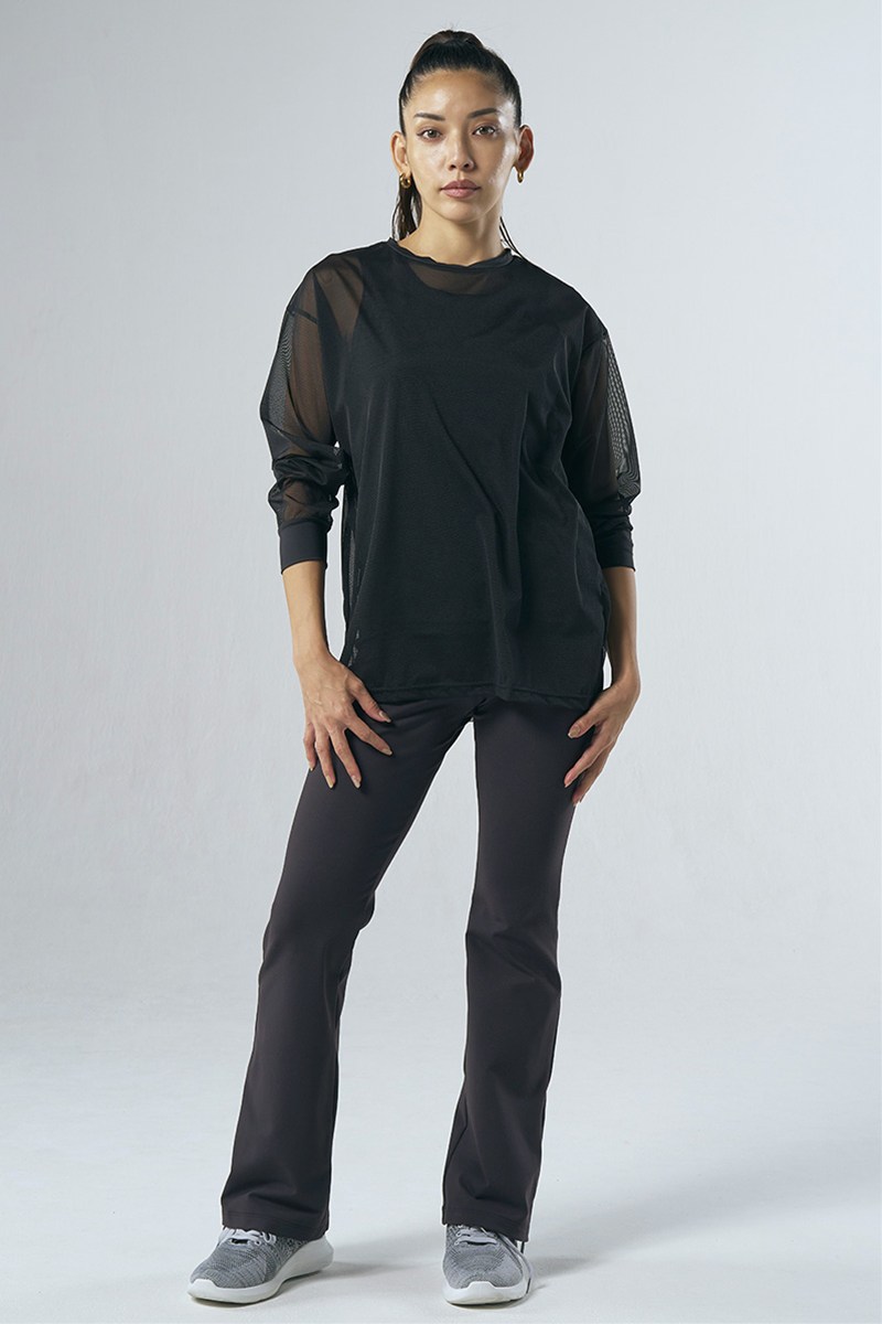 フィットネスウェア | 裾ジップアップブーツカットパンツ＊ブラック