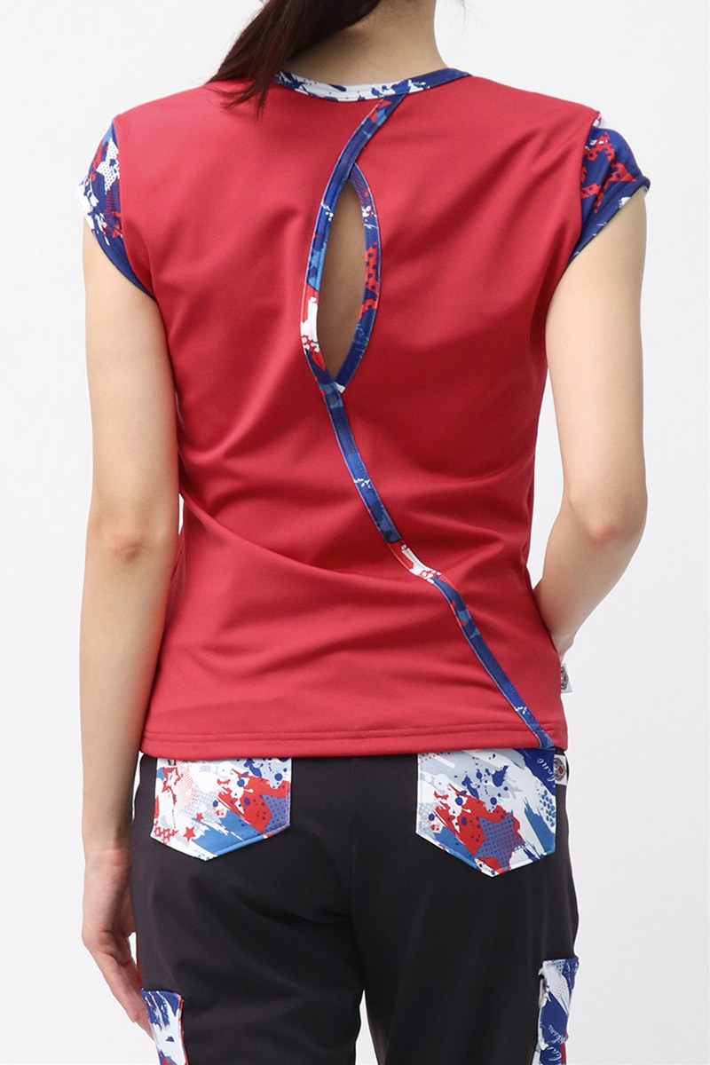 バックデザインコンパクトTシャツ＊レッド 【フリー】 [Vol.72 72700-611-0697] 定価￥8,800（税込）