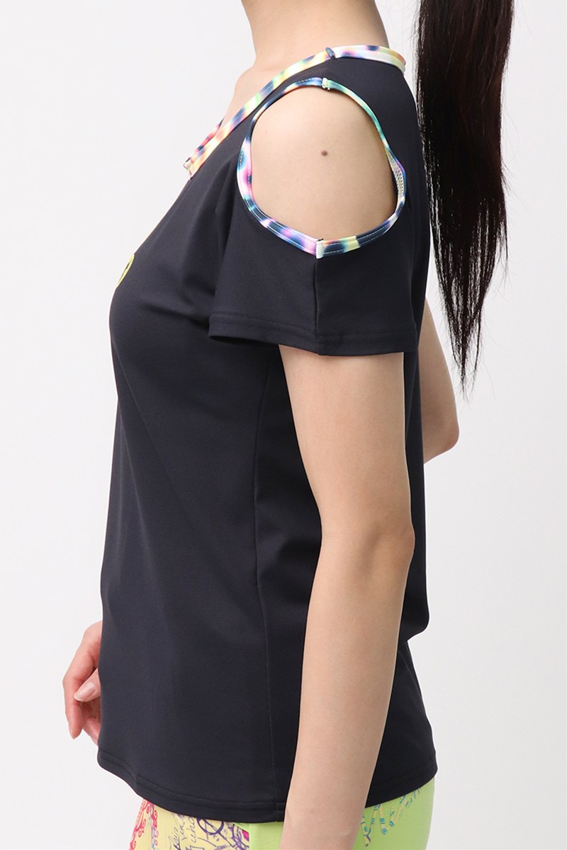 肩開きエアリーTシャツ＊ブラック 【フリー】 [Vol.72 72709-611-0710] 定価￥8,800（税込）