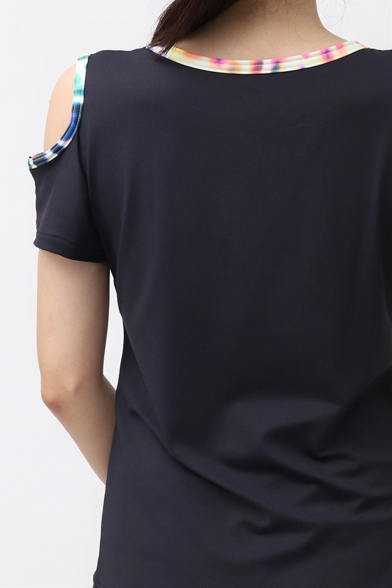 肩開きエアリーTシャツ＊ブラック 【フリー】 [Vol.72 72709-611-0710] 定価￥8,800（税込）