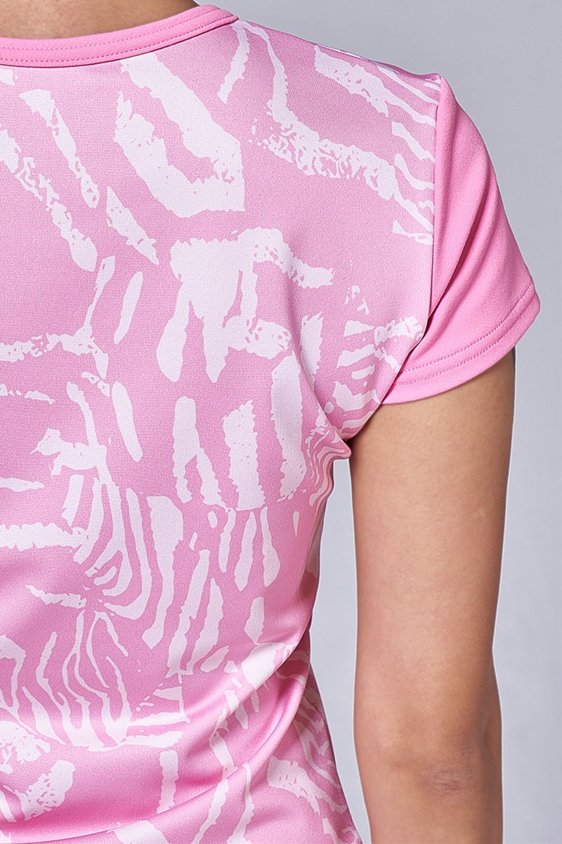 新品 unoa ピンク Tシャツ ウノア バレエ ラインストーン Tee shirt - Balletwear brand unoa