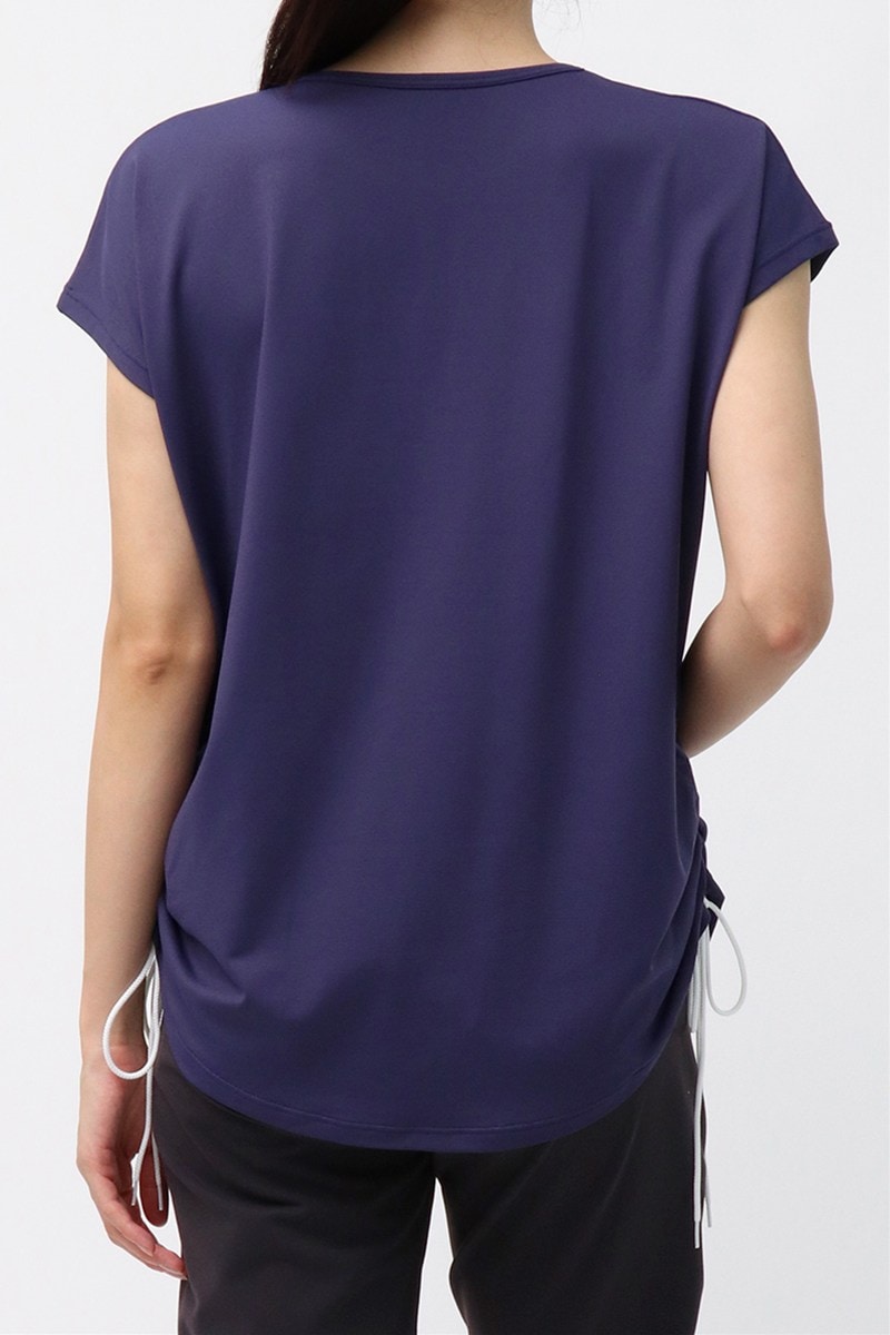 CHAPTER MIKAT コラボ T-シャツ 未使用 ネイビー Mサイズ フィットネスウェア | サイドギャザーエアリーTシャツ＊ネイビー