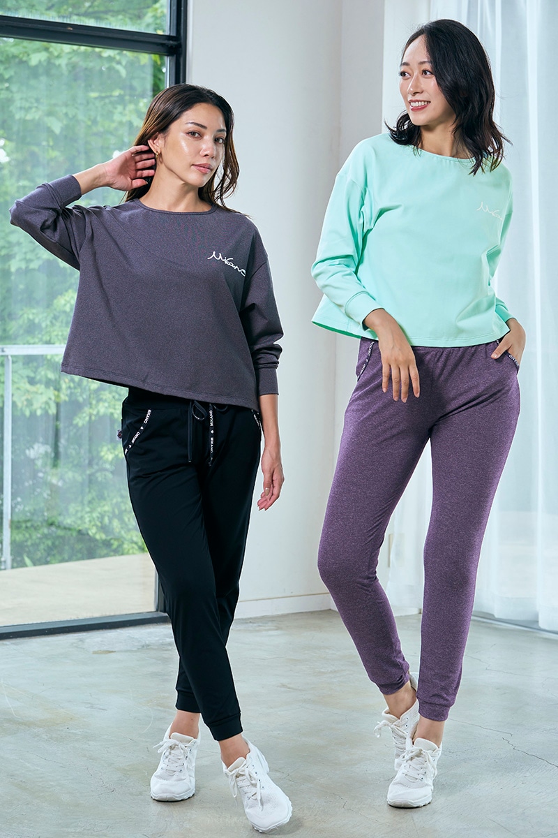 フィットネスウェア | ロングスリーブエアリーTシャツ＊ライトグリーン