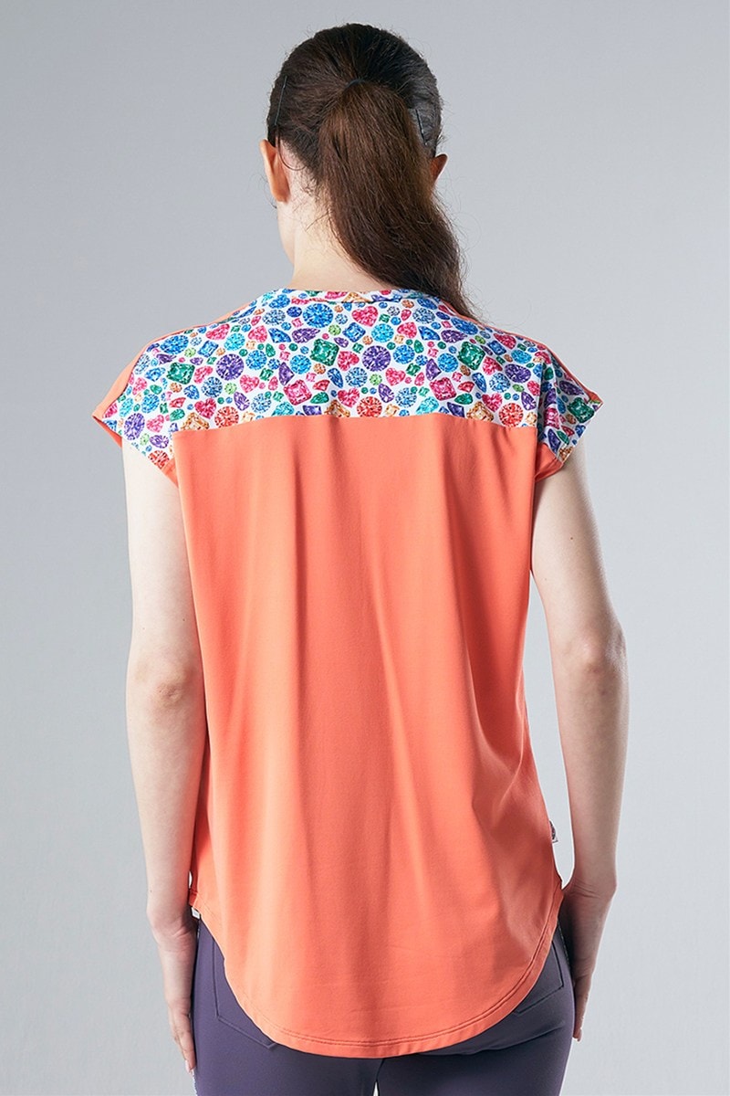 フィットネスウェア | 肩切替エアリーTシャツ(クリスタルライン