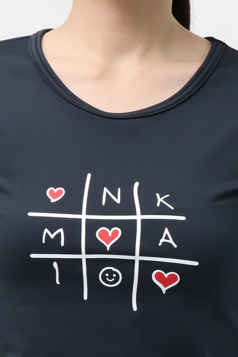 肩メッシュ切替コンパクトTシャツ＊ブラック 【フリー】 [Vol.72 72702-611-0970] 定価￥8,800（税込）