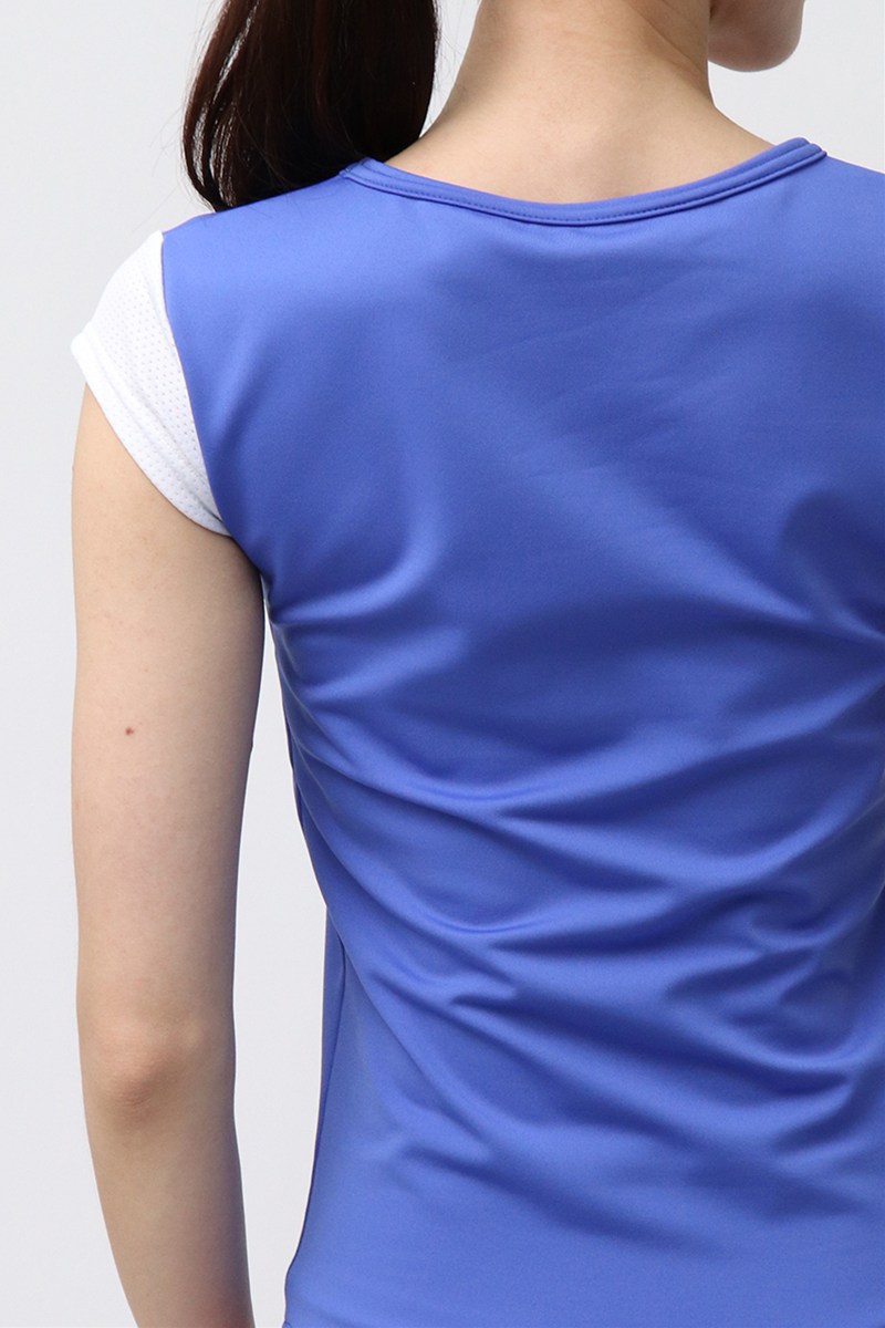 肩メッシュ切替コンパクトTシャツ＊ロイヤルブルー 【フリー】 [Vol.72 72702-611-0987] 定価￥8,800（税込）