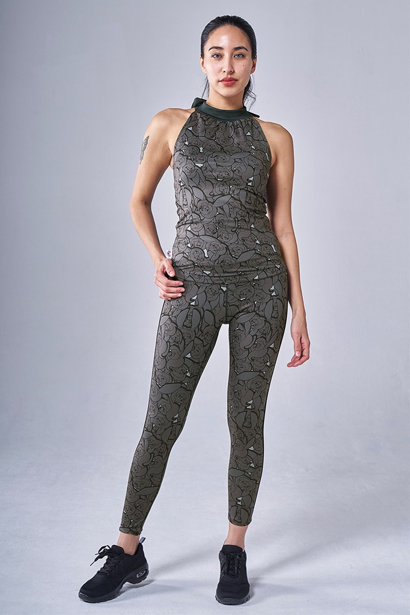 Mikan  フィットネスウェア | ホルターネックロングトップス＊バニーブラック