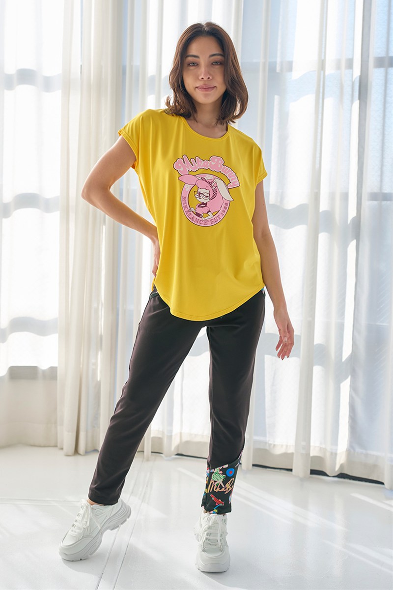 バックデザインエアリーTシャツ＊イエロー 【フリー】 [Vol.72 72718-611-1106] 定価￥9,680（税込）