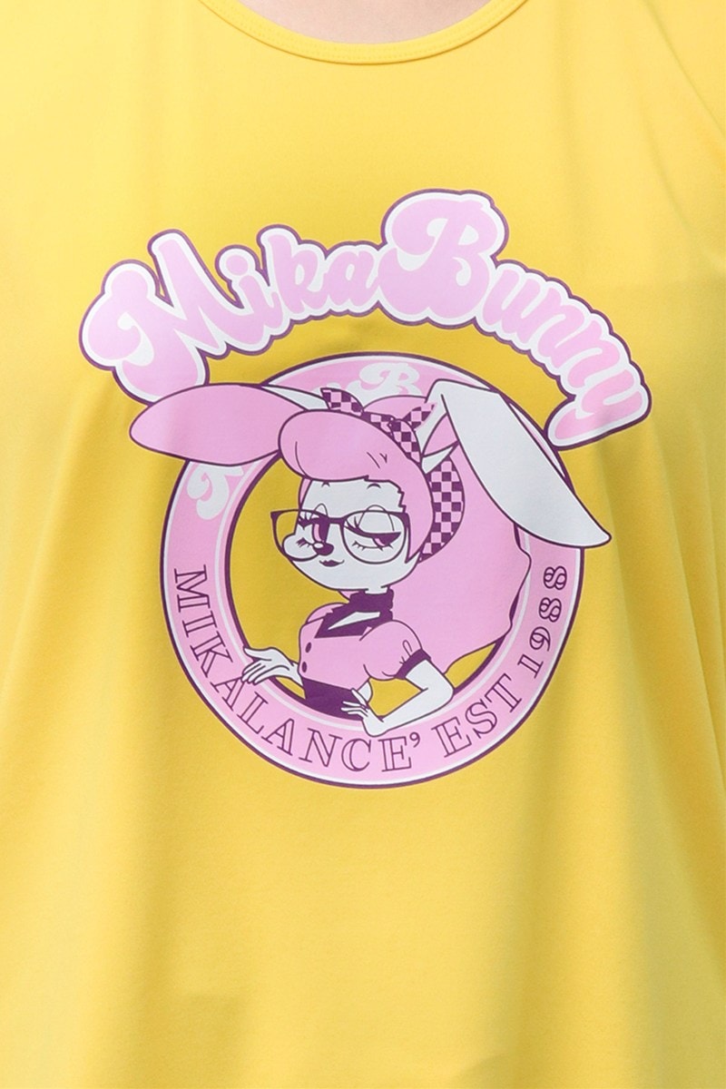 フィットネスウェア | バックデザインエアリーTシャツ＊イエロー