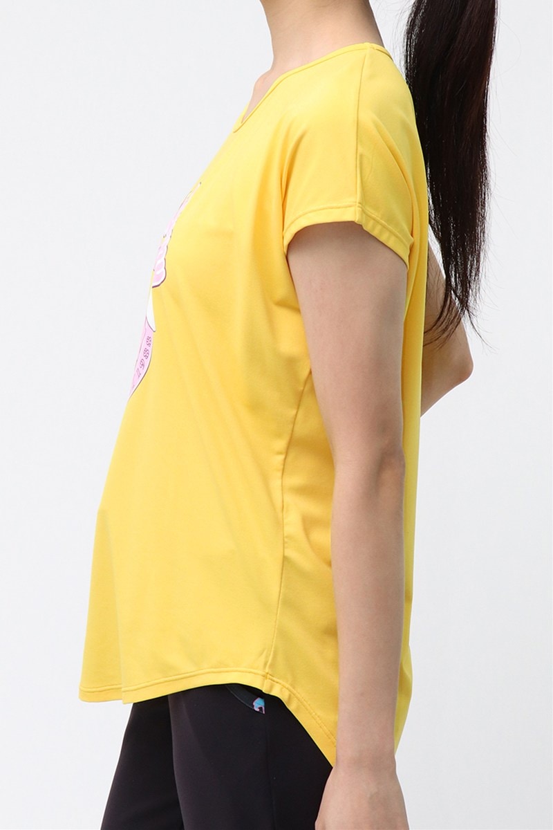 バックデザインエアリーTシャツ＊イエロー 【フリー】 [Vol.72 72718-611-1106] 定価￥9,680（税込）