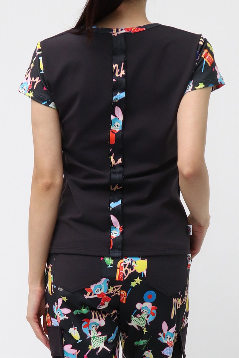 バックフリルベーシックTシャツ＊ブラック/ロカバニーブラック 【フリー】 [Vol.72 72705-611-1144] 定価￥9,680（税込）
