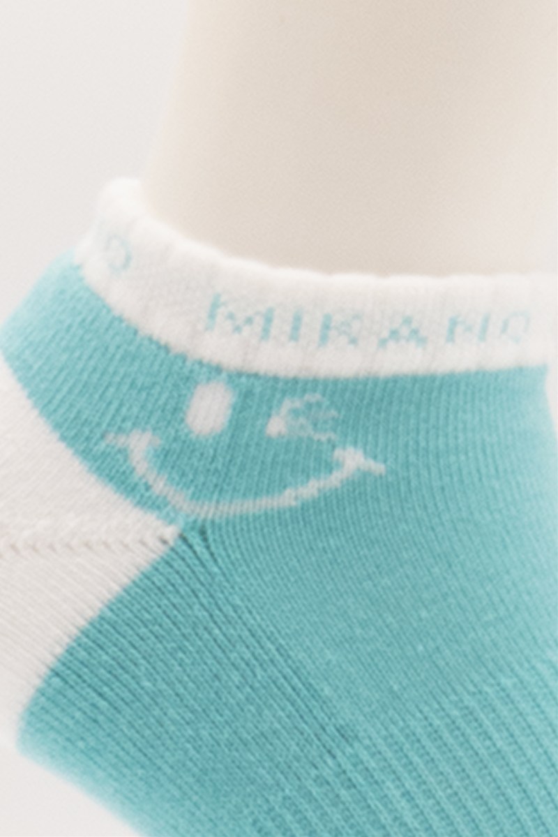 ベリーショートソックス＊ターコイズ/ホワイト 【23-25】 [Vol.71 00651-237-2187] 定価\1,705（税込）継続商品