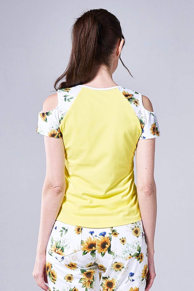 フィットネスウェア | 肩開きエアリーTシャツ＊レモン 【フリー】 [Vol