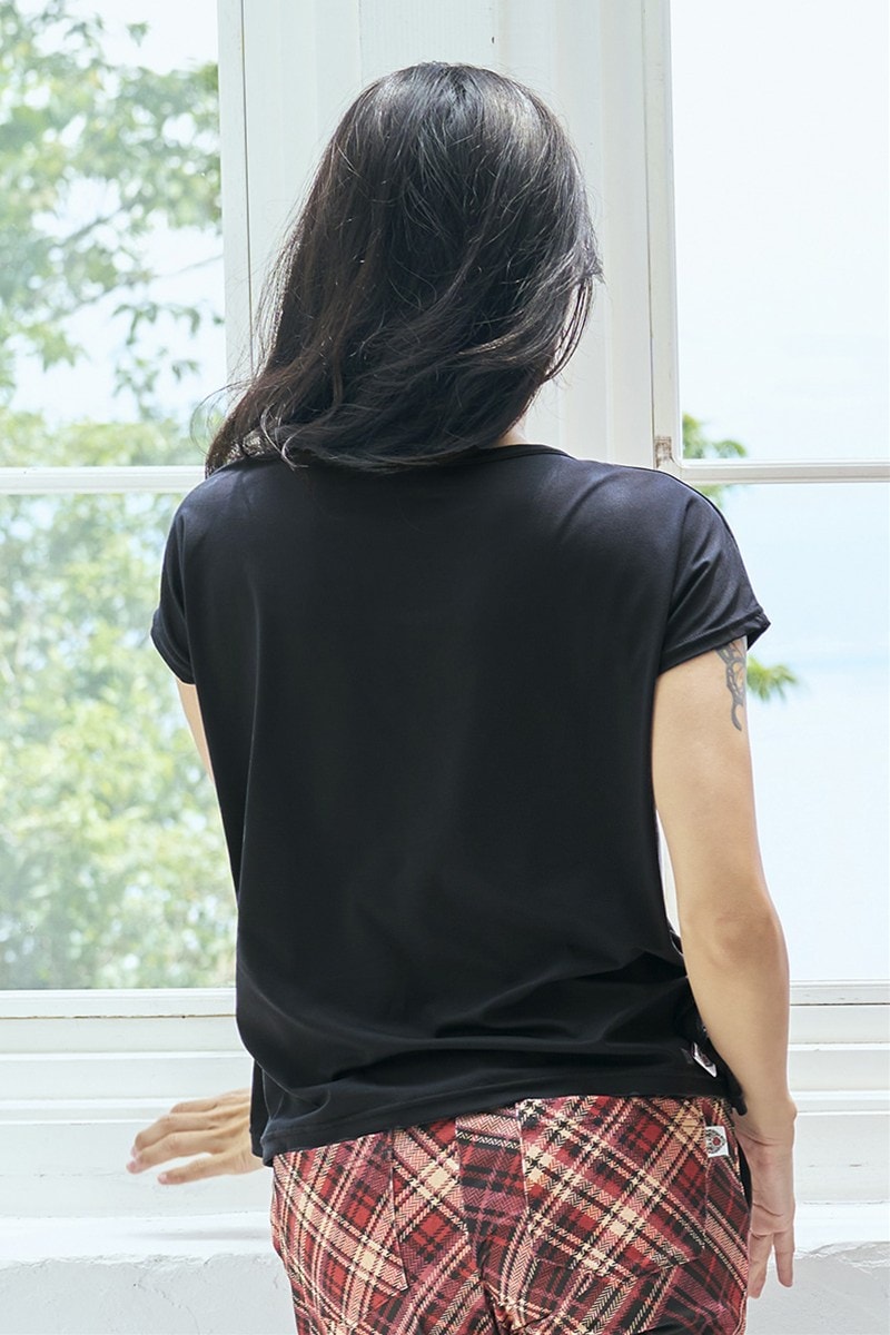 フィットネスウェア | エアリーTシャツ＊ブラック 【フリー】 [Vol.71