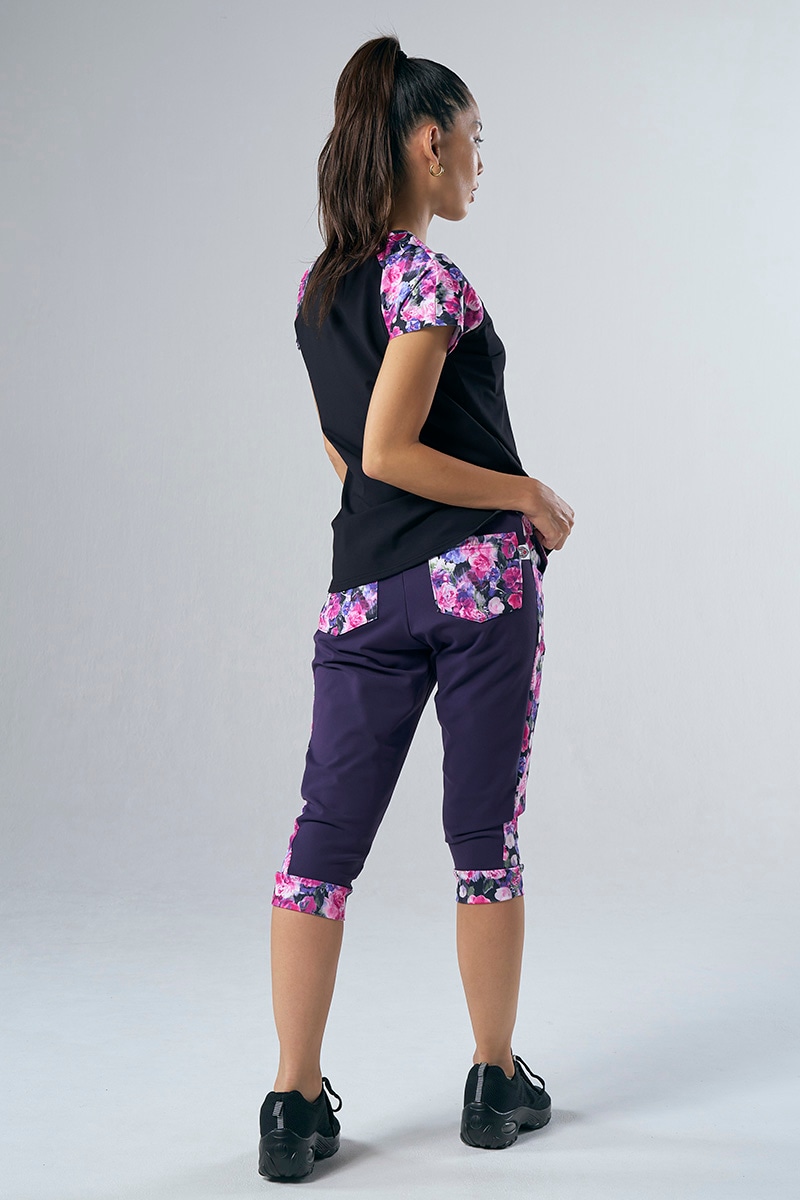 フィットネスウェア | 袖切替エアリーTシャツ＊ブラック 【フリー