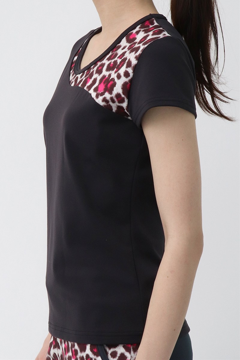 フロント切替ベーシックTシャツ＊ブラック 【フリー】 [Vol.72 72706-611-0383] 定価￥8,800（税込）