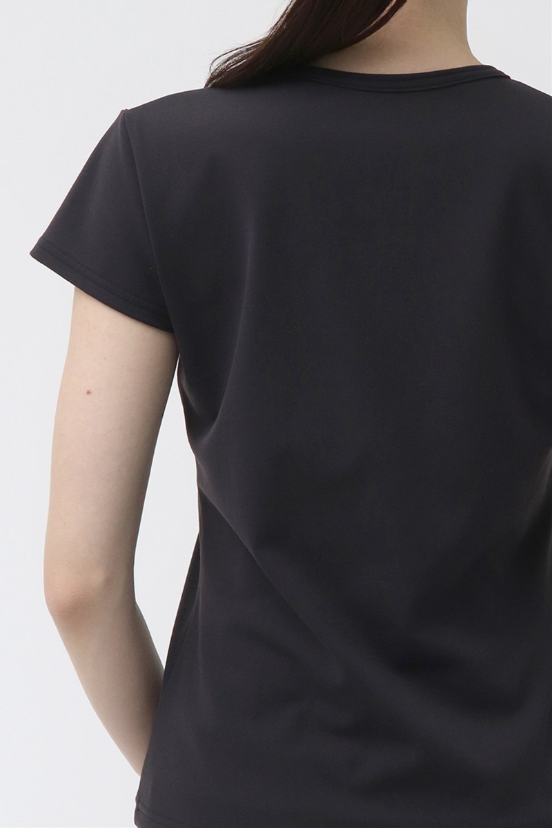 フロント切替ベーシックTシャツ＊ブラック 【フリー】 [Vol.72 72706-611-0383] 定価￥8,800（税込）