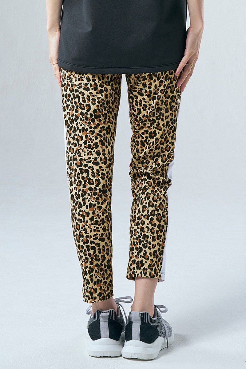 サイド切替ロングジョガーパンツ＊キャメルレパード 【フリー】 [Vol.71 71147-237-8080] 定価\13,200（税込）