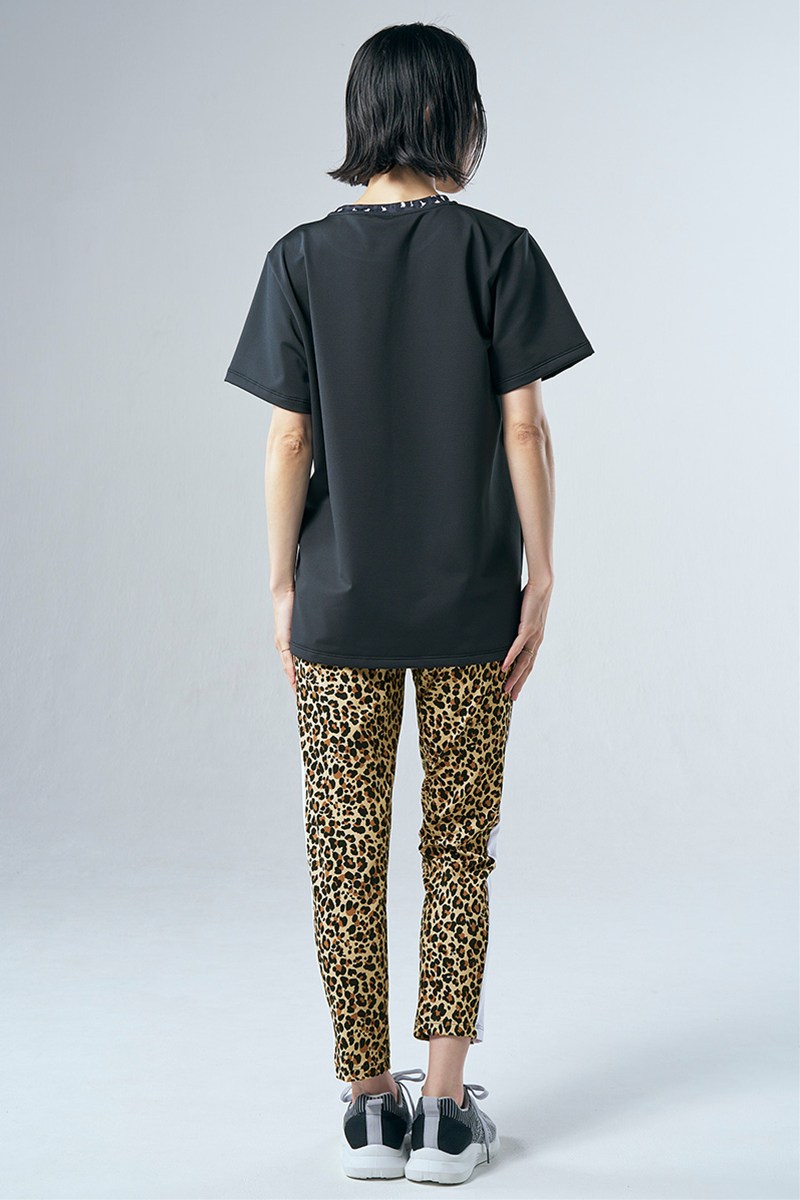 サイド切替ロングジョガーパンツ＊キャメルレパード 【フリー】 [Vol.71 71147-237-8080] 定価\13,200（税込）