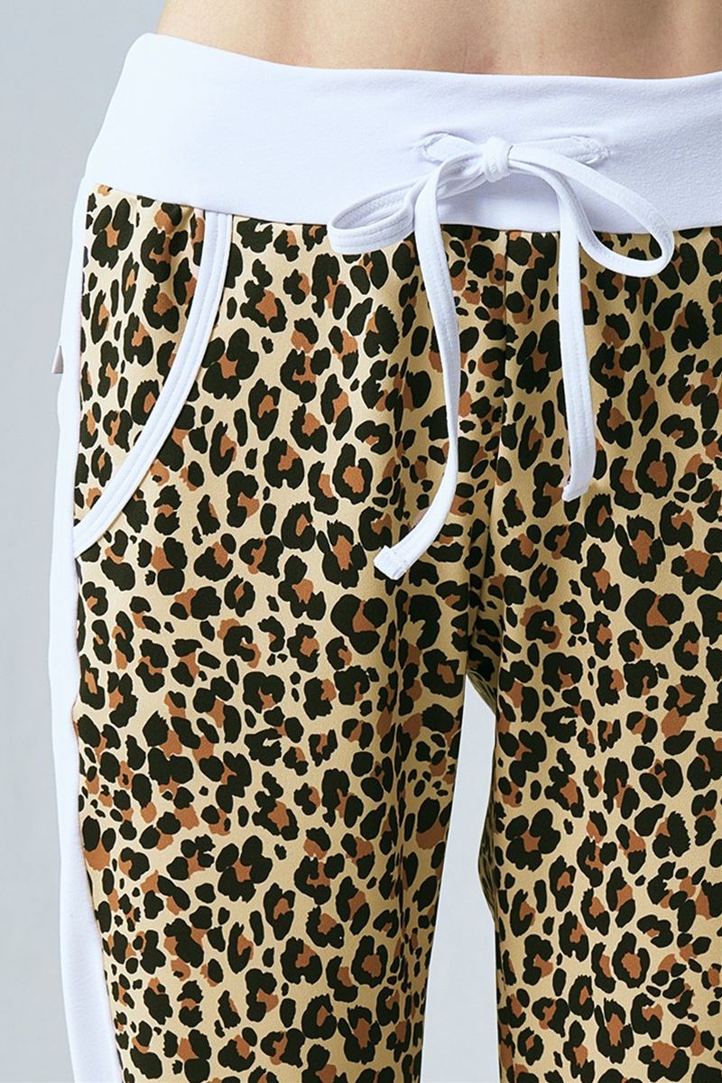 サイド切替ロングジョガーパンツ＊キャメルレパード 【フリー】 [Vol.71 71147-237-8080] 定価\13,200（税込）