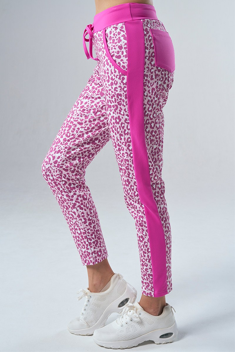 サイド切替ロングジョガーパンツ＊ローズレパード 【フリー】 [Vol.71 71147-237-8097] 定価\13,200（税込）