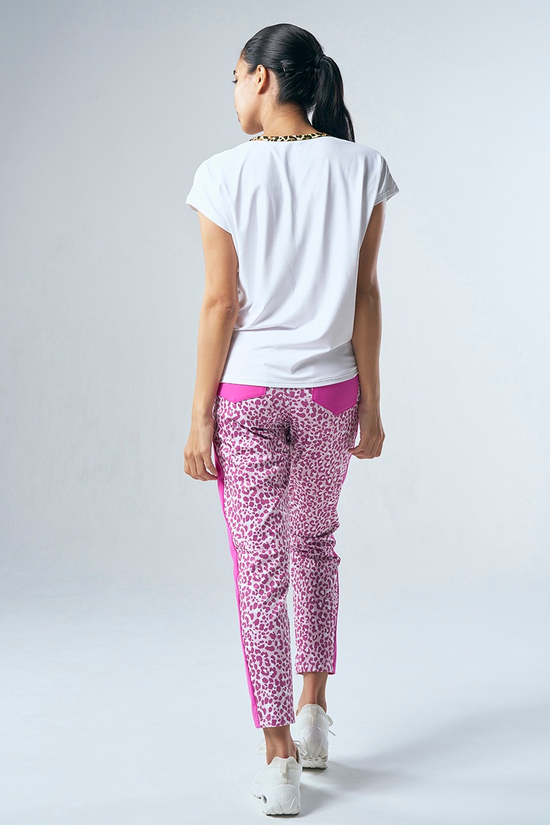 サイド切替ロングジョガーパンツ＊ローズレパード 【フリー】 [Vol.71 71147-237-8097] 定価\13,200（税込）