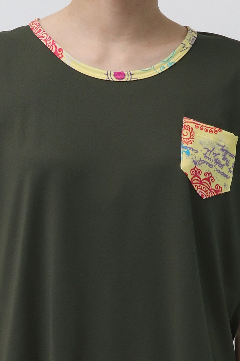 フィットネスウェア | エアリーTシャツ＊アーミーグリーン 【フリー