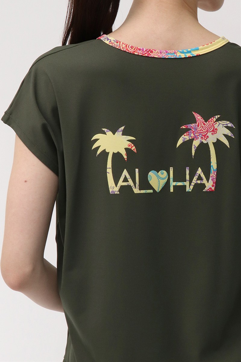 フィットネスウェア | エアリーTシャツ＊アーミーグリーン 【フリー