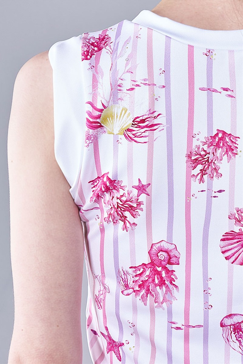 フィットネスウェア | 袖口ツイストデザインセミフィットタンク