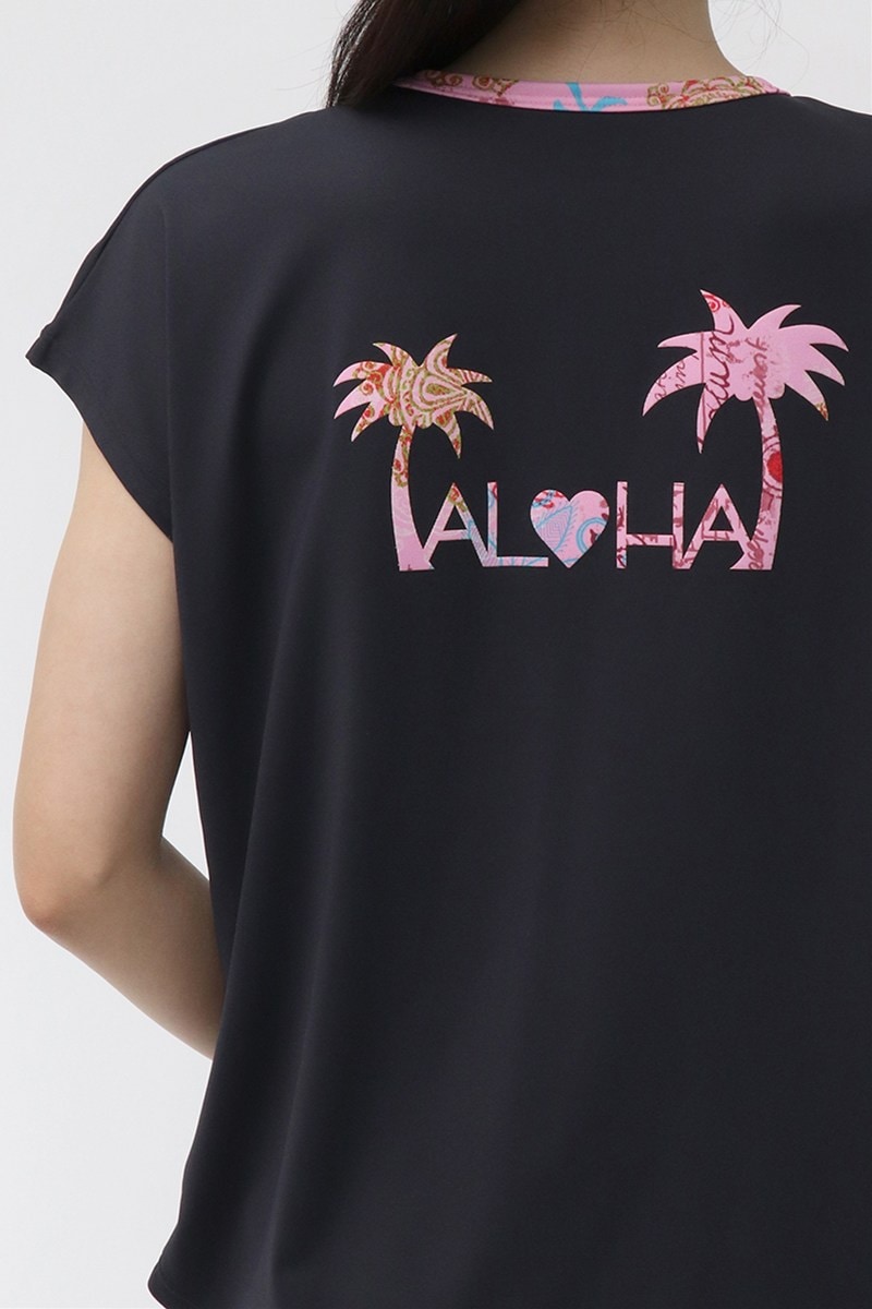 フィットネスウェア | エアリーTシャツ＊ブラック 【フリー】 [Vol.72