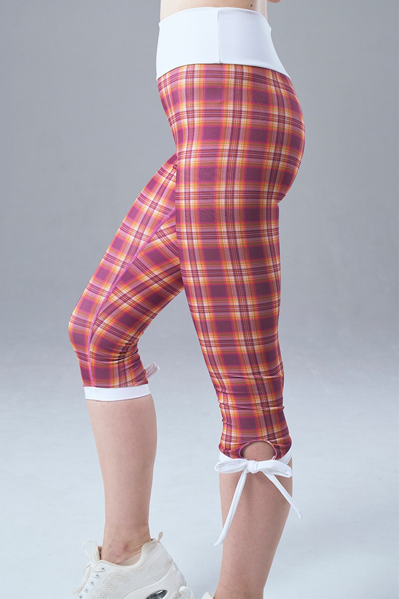 裾リボンカプリレギンス＊タータンピンク 【フリー】 [Vol.71 71111-237-7885] 定価\9,350（税込）