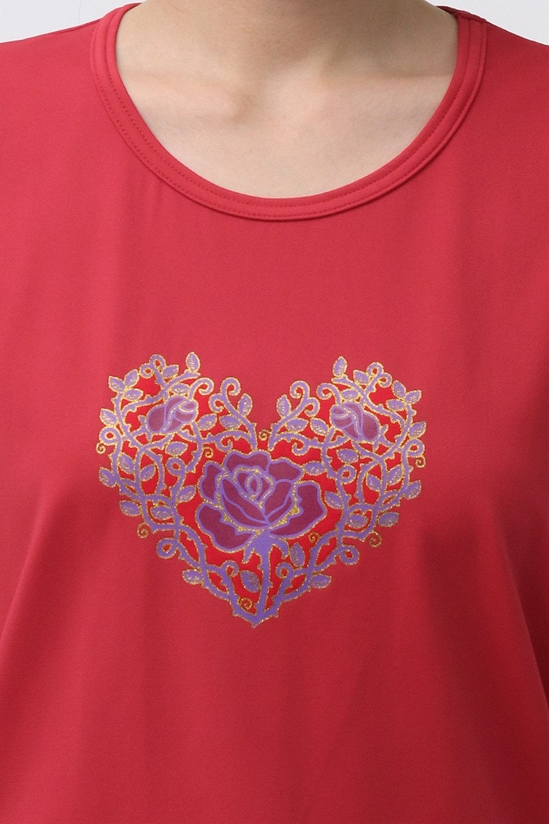 フィットネスウェア | エアリーTシャツ＊レッド 【フリー】 [Vol.72