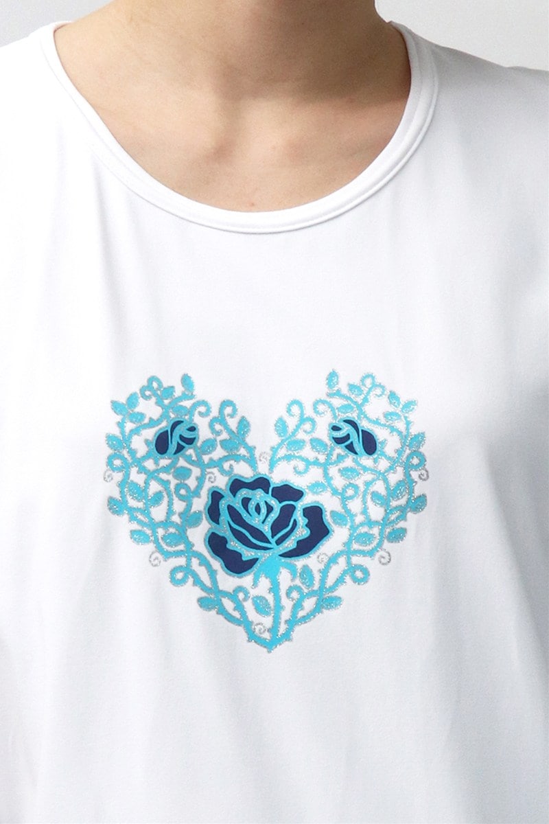 【ほぼ新品】ミカランセ MIKANO バックフラワーレース エアリーTシャツ フィットネスウェア | エアリーTシャツ＊ホワイト 【フリー】 [Vol.72