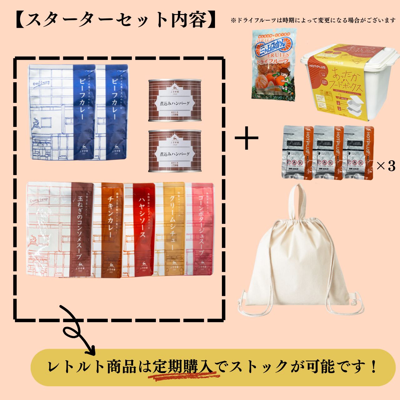 レストランの美味しいローリングストック【温め用容器付きスターターセット】