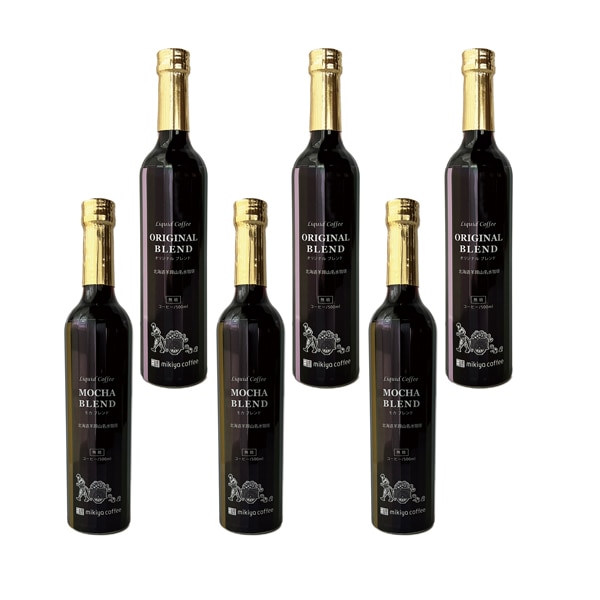 半額】 mikiya名水珈琲オリジナルブレンド・モカブレンド 無糖500ml×各