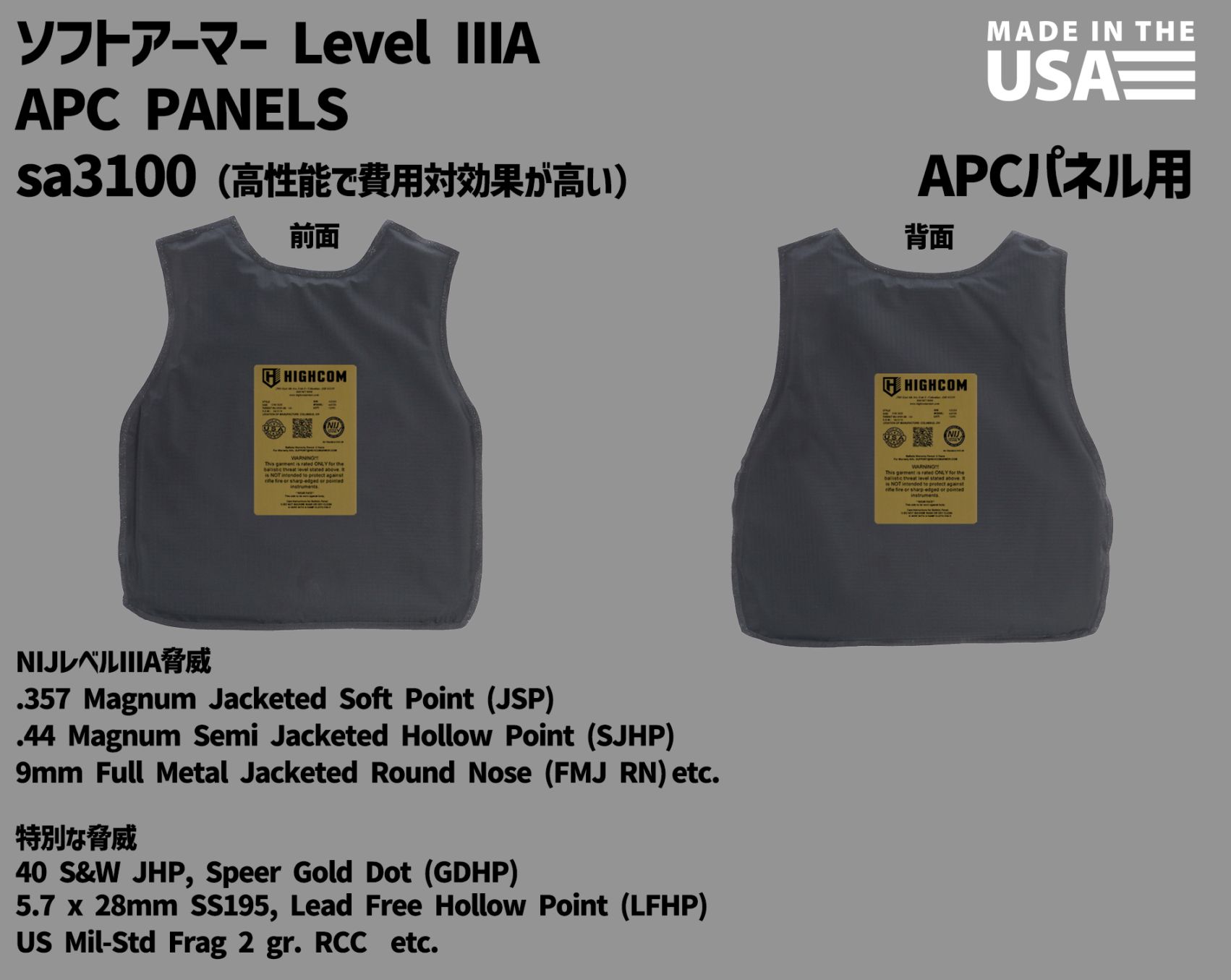 実物 防弾ソフトアーマープレート NIJ IIIA Medium 米国製 M80 実物